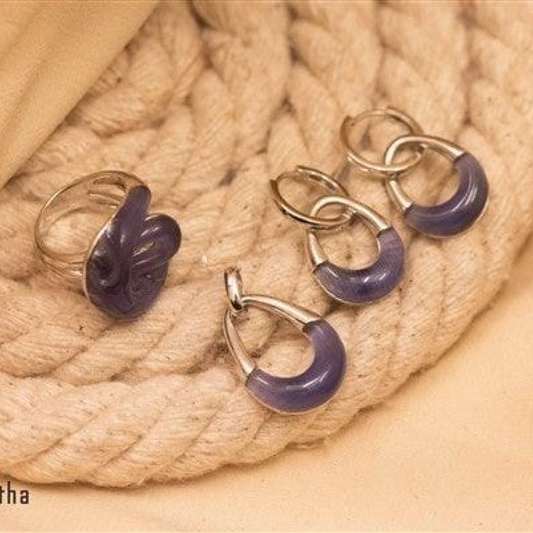 Classy Blue Pendant Set-0