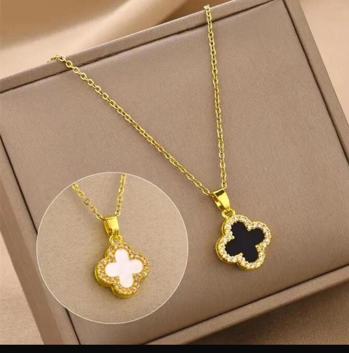 Golden Clover Elegance Pendant
