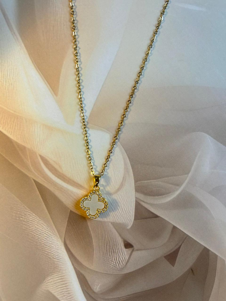 Golden Clover Elegance Pendant